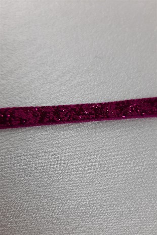 Fuchsia Glittery Velvet Ribbon 6 mm