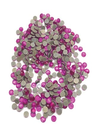 Fuchsia Iron-on Glass Stone Beads 25 gr