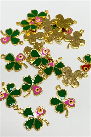 Fuchsia Clover Patterned Pendant 1 Piece