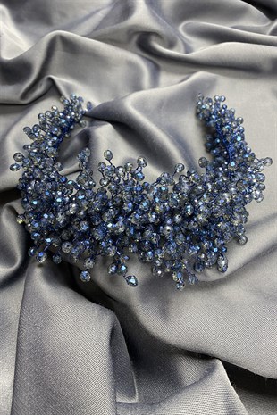 Midnight Blue Pollux Crystal Stone Henna and Bridal Crown