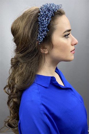 Midnight Blue Pollux Crystal Stone Henna and Bridal Crown