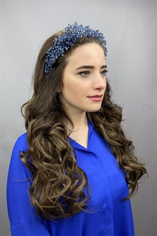 Midnight Blue Pollux Crystal Stone Henna and Bridal Crown