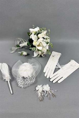 Gelin Buket Çiçeği Ve Nikah Set Aksesuaları