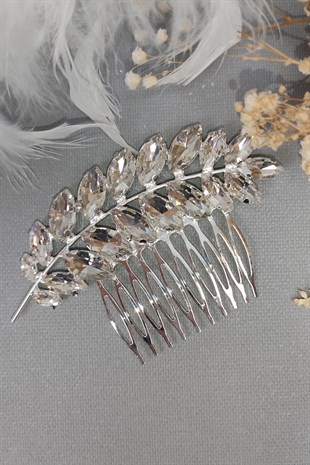 Gelin Saç Tokası Kristal Taşlı Taraklı 2 Adet