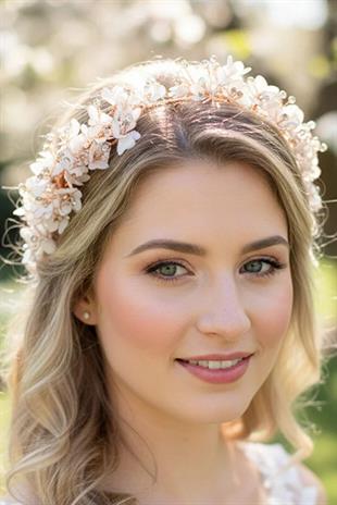 Bridal Tiara, Pearl Flower Bridal Hair Accessory, Engagement Henna Tiara