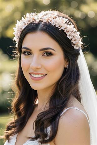 Bridal Tiara, Pearl Flower Bridal Hair Accessory, Engagement Henna Tiara