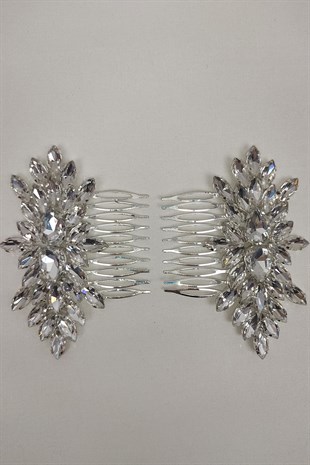 Gelin Tokası Düğün,nişan,söz Için Taraklı Toka 2 Adet