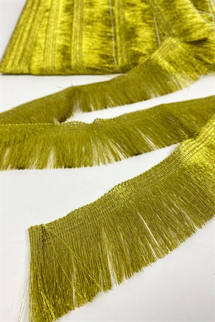 Gold Straight Fringe Rope Tassel Ribbon