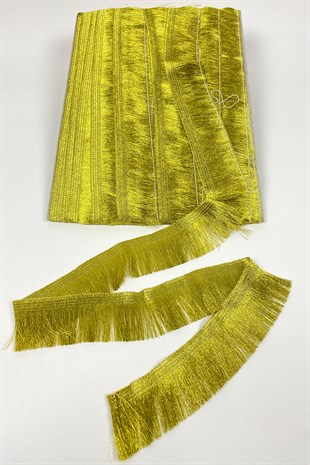 Gold Straight Fringe Rope Tassel Ribbon