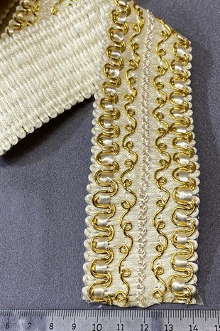 Gold Geniş Simli Su Taşı Şerit