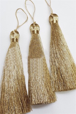 Gold Gold Simli Tekli Püskül 10 cm (1 adet)