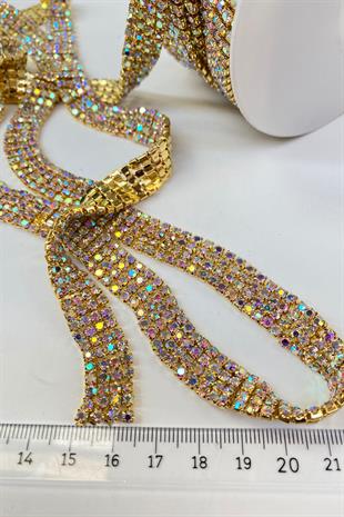 خرز من حجر بيوغلو لامع مكون من 4 صفوف مع جانجان ذهبي وفضي