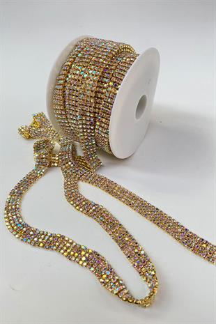 خرز من حجر بيوغلو لامع مكون من 4 صفوف مع جانجان ذهبي وفضي