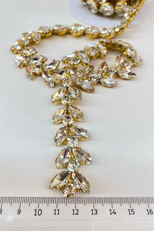 شريط ذهبي مكوك من الحجر اللامع فستان سهرة بشريط حدودي