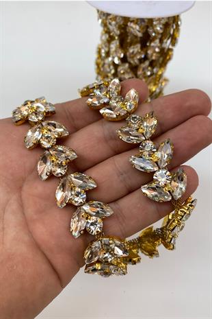 شريط ذهبي مكوك من الحجر اللامع فستان سهرة بشريط حدودي