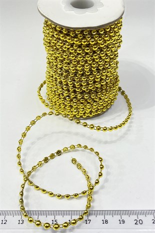 Gold Plastik Şerit Yarım İnci 4 mm 10 mt