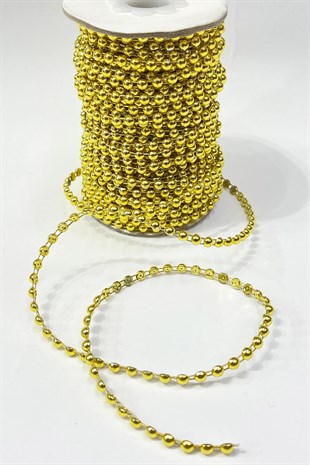 Gold Plastik Şerit Yarım İnci 4 mm 10 mt