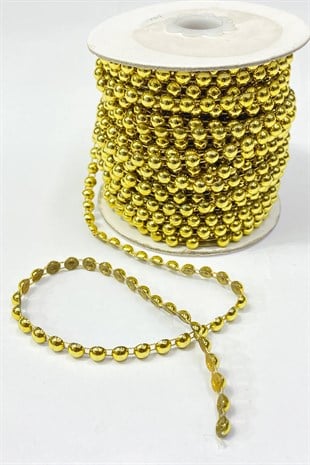 Gold Plastik Şerit Yarım İnci 6 mm 10 mt