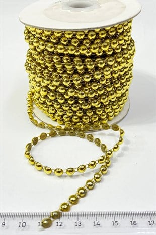 Gold Plastik Şerit Yarım İnci 6 mm 10 mt