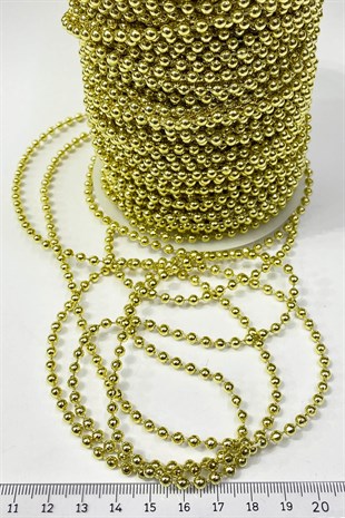 Gold Plastik Şerit Yuvarlak İnci 4 mm 10 mt