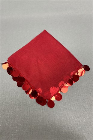 Gold Stamp Embroidered Luxury Halay Handkerchief 1 Piece Red