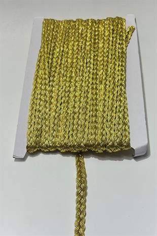 Gold Rengi  Saç Örgüsü Simli Şerit Biye Su Taşı