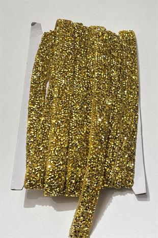 Gold Rengi Ütüyle Yapışan Şerit Taş Boncuk1,5 Cm 