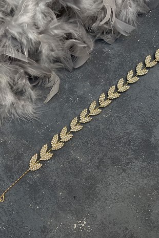 Gold Leaf Pattern Bella Bridal Hair Accessory