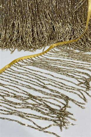 Gold Renk Boncuklu 15 cm Saçak Püskül