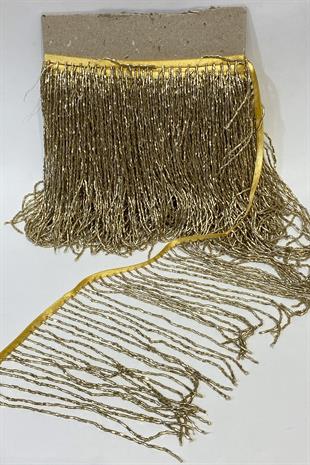 Gold Renk Boncuklu 15 cm Saçak Püskül