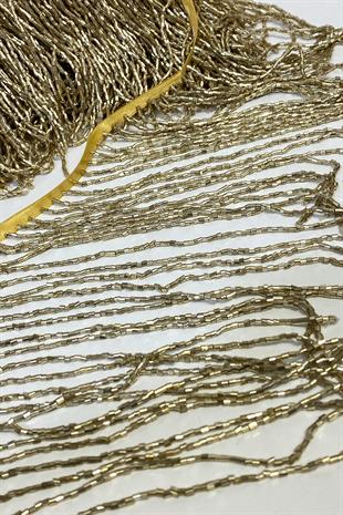 Gold Renk Boncuklu 15 cm Saçak Püskül