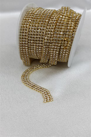حبات حجر الشريط المتسلسل باللون الذهبي