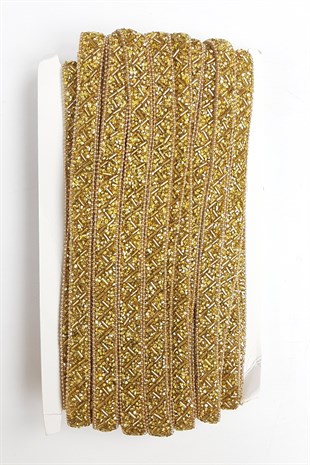 لون الذهب سلسلة الحديد على الشريط حبة أنبوبي