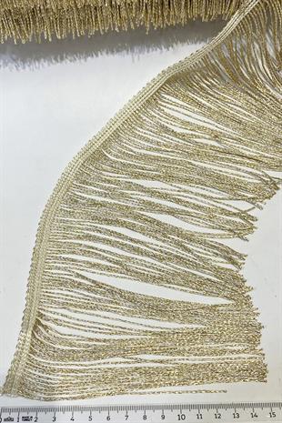 Gold Simli Saçak Şerit Püskül 15 cm