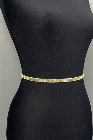 Gold Taşlı Özel Tasarım Bel Kemeri 