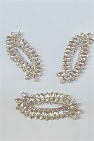 Göz Deseli Taşlı Ütüyle Yapışan Parlak Taşlı Aplik