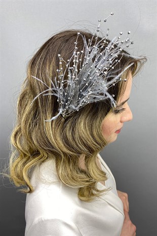 Gray Ala Leaf Model Bridal Henna Crown