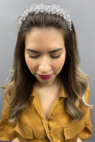 Gray Asian Crystal Bridal Hair Accessory