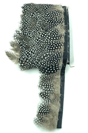 Gri Bej Puanlı Gine Tavugu Tüyü