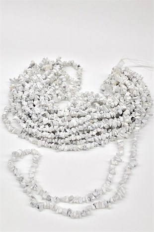 Gray White Pebble Beads