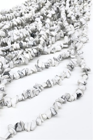 Gray White Pebble Beads