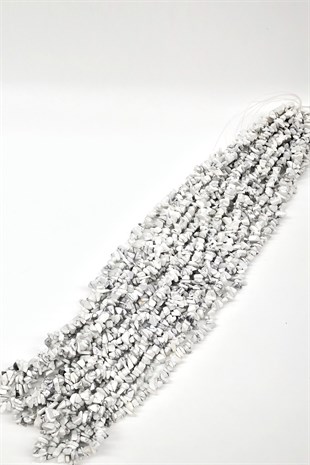 Gray White Pebble Beads