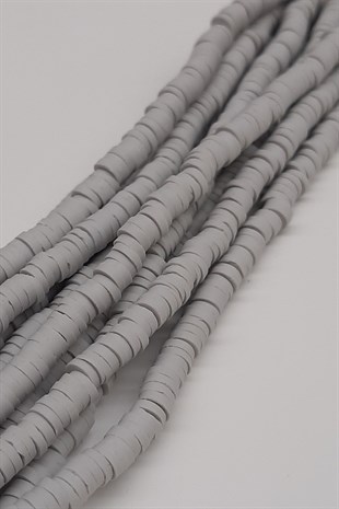 Gray Fimo Dough Beads 4mm