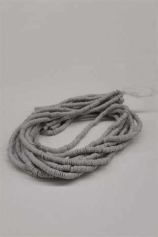 Gray Fimo Dough Beads 4mm