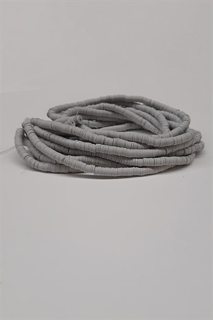 Fimo Hamur Boncuk Gri  6Mm