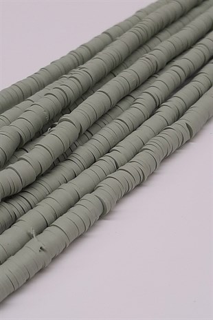 Gri Fimo Hamur Boncuk 6Mm