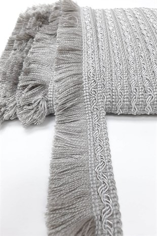 Gri İp Püskül Saçak Şerit 5 cm