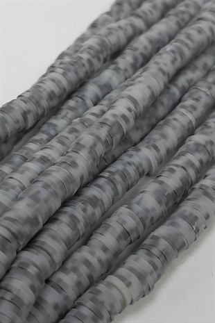 Gri Renk Fimo Hamur Boncuk 6 mm