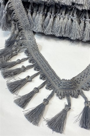 Gray Bun Tassel Fringe