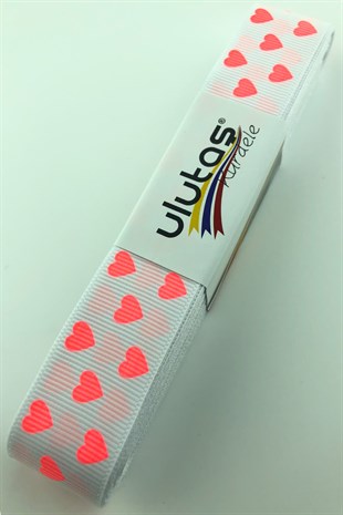 Grosgrain Heart Printed Ribbon